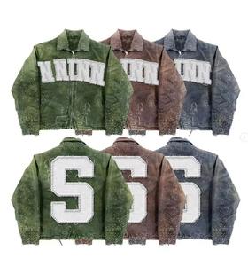 Clothing Manufacturer High Quality Jacket Men Heavyweight Denim Jeans Women's Jacket Custom Embroidery Vintage Rhinestone Work - Product Image 4