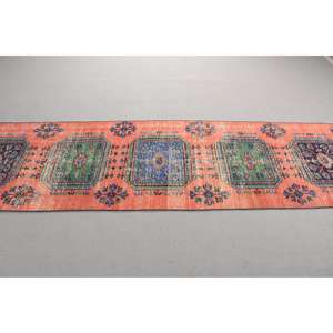Turkish 2,7x9,7 ft <b>Runner</b> Rug, Vintage Rug, <b>Red</b> Bordered Rug - Product Image 2
