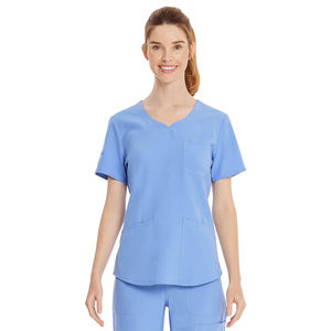 Uniforme Médico para Mujer, Estilo Doctora, Conjunto de 2 Piezas, Color Azul Cielo, Cuello Redondo - Product Image 4