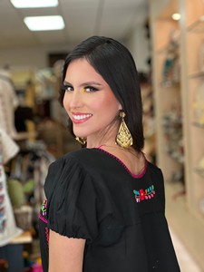 Nuevos vestidos mexicanos de moda Blanco 100% Algodón Tamaño libre Mangas completas Estilo vintage Bordado a mano Floral Sexy Look de verano - Product Image 2