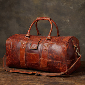 กระเป๋าหนังแท้แฟชั่น, กระเป๋าหนังวัวใบใหญ่สำหรับผู้ชายและผู้หญิงกระเป๋าเดินทางทางธุรกิจกระเป๋าสะพายไหล่ใบใหญ่สำหรับสุดสัปดาห์ - Product Image 6