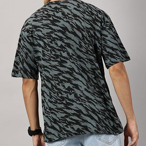 100% เสื้อยืดผู้ชายผ้าฝ้ายโอเวอร์ไซส์สไตล์ใหม่สตรีทแวร์กับสไตล์คนเมืองลำลองเปิดไหล่ตกสไตล์คนเมืองจากปากีสถาน - Product Image 6