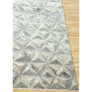 พรมขนสัตว์ผสมไหมไผ่ถักมือสีเทาดำ ลาย Chaos Theory ดีไซน์เรขาคณิตสไตล์โบโฮ สำหรับบ้าน ห้องโถง รูปทรงสี่เหลี่ยมผืนผ้า รุ่น Esk-725 - Product Image 4