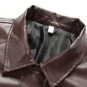 Chaqueta de cuero personalizada para hombre con cintura y puños ajustables, perfecta para exteriores, chaqueta de invierno para hombre - Product Image 5