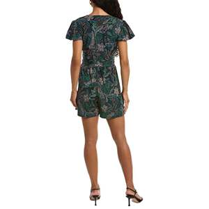 Leota Tuta Corta da Donna Verde Taglia Piccola con Scollo a Cuore e Volant, Vita Elasticizzata e Caratteristica Traspirante - Product Image 2