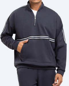 New Half Zipper Tracksuit For <b>Men</b> Wholesale Windproof Slim Fit <b>Men's</b> Two Piece Colored & Sweatpants <b>Set</b> Adult Training Tracksuit - Product Image 5