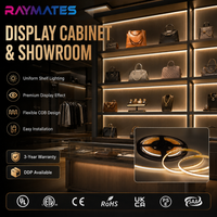 Bande LED COB découpable 12V DC, 8mm, flexible, super lumineuse, pour armoire, vitrine, voiture