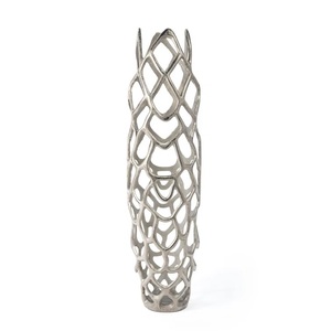 Luxury Design Chrome Color Metal <b>Vase</b> of <b>Small</b> Size With Flower on Base With High Quality With Sizes 4.25x3.25x3.25 Inches - Product Image 6