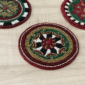 Juego de posavasos de algodón/Cuentas ecológicas de alta calidad de 4 tapetes/almohadillas finas naturales de diseño moderno para bebidas - Product Image 4