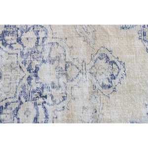 Alfombra de 2.6x4 pies, Alfombra Turca, Alfombra Vintage de Lana Azul con Diseño de Patchwork - Product Image 5