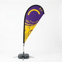 Drapeau de plage personnalisé imprimé en forme de goutte d'eau avec support en croix, portable pour exposition extérieure, salon professionnel, événementiel
