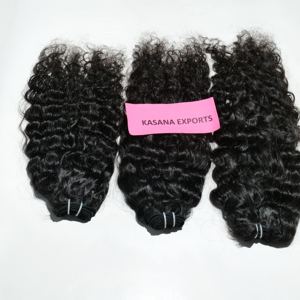 Vente en gros d'extensions de cheveux humains ondulés non traités 100% Temple indien double tirage couleur naturelle vierge tressage cuticule alignée - Product Image 5