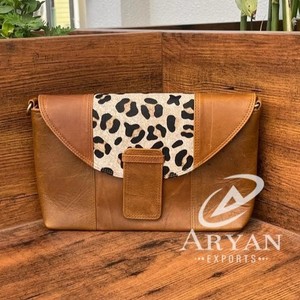 Nuevos bolsos de hombro de cuero de piel con estampado de animales de estilo occidental, bolsos laterales de cuero de piel auténtica de alta calidad - Product Image 1