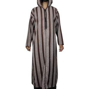 Djellaba Thobe Longue Traditionnelle Marocaine en Lin Faite Main pour Homme par Biyadina - Tendance Vente en Gros - Product Image 3