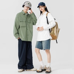 เสื้อโค้ทคู่แขนยาวสำหรับผู้หญิง, แจ็คเก็ตลำลองกันน้ำทรงหลวมเสื้อมอเตอร์ไซต์ฤดูใบไม้ร่วง - Product Image 6