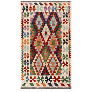 Alfombra Kilim de Maimana, Afganistán, 150 x 87 cm, Alfombras y Juegos de Alfombras - Product Image 1