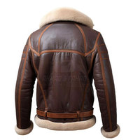 Veste en cuir de mouton respirante et écologique de qualité supérieure pour homme, avec logo sur le devant, idéale pour les voyages et le style par temps froid.