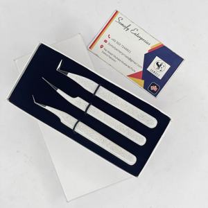 Pinzas de Precisión para Pestañas Somofy Enterprises, de Acero Inoxidable, Rectas, de 90-45 Grados, 10 mm, Antimagnéticas, con Punta Serrada - Product Image 2