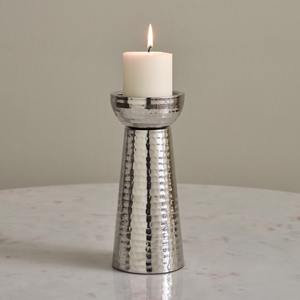 Portavelas rústico de madera y Metal, centro de mesa Vintage, acento decorativo para el hogar, diseño de Pilar moderno - Product Image 5