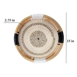 Plateau rond de luxe en rotin naturel et jonc de mer pour table, café et cuisine – Vente en gros depuis le Vietnam – Lavihex Co. Ltd – OEM/ODM bienvenus - Product Image 2