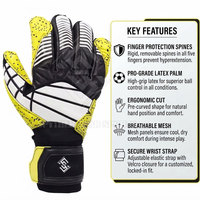 Gants de gardien de but en cuir légers, tissu respirant, couleur personnalisée, fermeture auto-agrippante antidérapante, équipement de protection pour l'entraînement