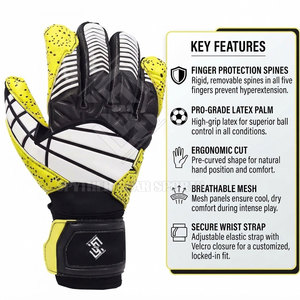 Gants de gardien de but en cuir légers, tissu respirant, couleur personnalisée, fermeture auto-agrippante antidérapante, équipement de protection pour l'entraînement - Product Image 4