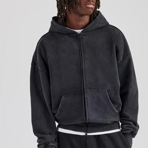 Chándales lavados con ácido hechos a medida, ropa de calle con capucha de invierno, chándal de gran tamaño con cordón, 100% algodón transpirable - Product Image 6