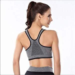 Soutien-gorge de sport unisexe de qualité supérieure 2024, en polyamide respirant, écologique, antibactérien, grande taille, couverture intégrale, fermeture éclair sur le devant - Product Image 1