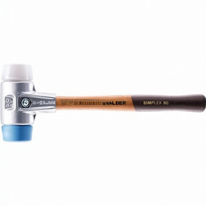Marteau à tête souple SIMPLEX 330 mm avec tête superplastique de 40 mm, bois blanc/TPE-bleu souple, marque HALDER - Product Image 3