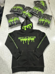 Sudadera con capucha y cremallera completa de alta calidad totalmente personalizable Tela de algodón 100% de peso pesado OEM. - Product Image 5