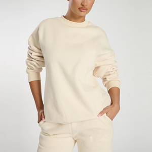 Custom French Terry Women Sweatshirts <b>Drop</b> Shoulder Oversized High Quality Crewneck Sweatshirt Women's Hoodies Sweatshirts - Product Image 5