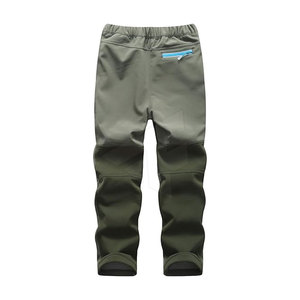 กางเกงผ้าซอฟต์เชลล์สำหรับผู้ชายกางเกงสไตล์ใหม่สำหรับกลางแจ้งเอวกลางเอวสีทึบแบบลำลอง - Product Image 2