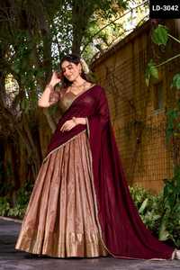 Indian Traditional Wear Dupion Silk Lehenga Choli with Zari Weaving Work and Zari Weaving Work Dupatta Set fot Wedding Wear - Product Image 3