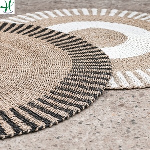 Tapis ronds au Vietnam / Tapis en jacinthe d'eau fait main / Tapis pour la décoration de la maison (HC 20090) - Product Image 6