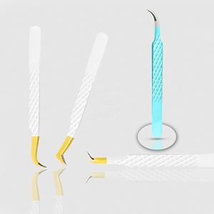 Pince à cils en acier inoxydable japonaise faite à la main Points pointus Volume Type de pointe Outil de beauté Prix raisonnable dans l'emballage de la boîte - Product Image 6
