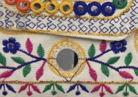 Pochette en coton brodée à la main style Rajasthani moderne pour femme, avec poignée perlée, idéale pour les cadeaux de mariage traditionnels indiens
