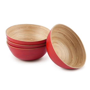 Vente en gros de 4 saladiers écologiques en bambou filé lot de 4 saladiers fabriqués à la main à bon prix de haute qualité du Vietnam - Product Image 1