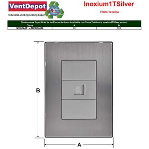 Contacto telefónico, MXIUN-004, 4 piezas, Conector telefónico, RJ11 CAT3, Plateado, Acero inoxidable/PC. - Product Image 4