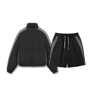 Nouvel ensemble de survêtement deux pièces en nylon coupe-vent de haute qualité pour homme, style décontracté, veste et short, vente en gros 2026 - Product Image 5