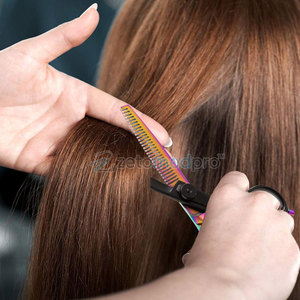 Tijeras de Entresacar de Acero Inoxidable, 30-40 Dientes, Herramienta de Corte de Pelo Profesional para Barbería - Product Image 6