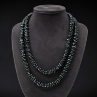 Collier ras du cou classique en perles de coquillages noirs naturels, chaîne en argent, bijoux en pierres foncées, vente en gros, cadeau pour femmes
