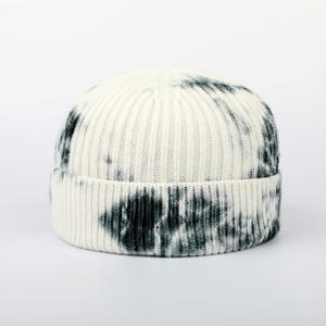 Custom Gradient Knitted Tie-Dye Beanie Winter Warm Skull Cap Hat with Embroidered Logo OEM Bulk - Product Image 3