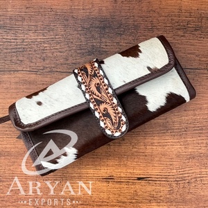 ม้วนเครื่องประดับหนังวัวแท้สำหรับผู้หญิงที่เก็บเครื่องประดับกระเป๋าหนังวัวแท้ - Product Image 1