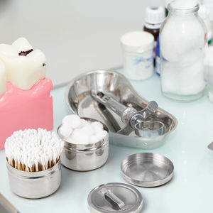 Holloware 2 piezas alemán Acero inoxidable Manual reutilizable ungüento tarro esponja algodón apósito contenedor conjunto instrumentos quirúrgicos - Product Image 4