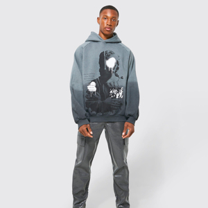 Sudadera con capucha de algodón de 500gsm de peso pesado de alta calidad para hombres, diseño de hombro caído de gran tamaño sin cuerdas, sudadera informal - Product Image 2