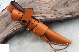 Premium Cowhide Leather Waterproof Durable Hunting <b>Knife</b> <b>Sheath</b> OEM Size Logo Available Fixed Blade Holster Manufacturer Direct - Product Image 2