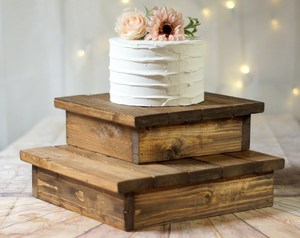 Mango Wood Square <b>Cake</b> <b>Stand</b> Wedding Decor Wooden Riser Box Tray Cupcake Baby Bridal Shower Table <b>Set</b> for birthday party event - Product Image 6