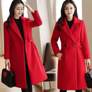Hot Sale <b>Women's</b> <b>Lightweight</b> Wool <b>Coat</b> Modern Fit Whole Sale OEM ODM Fashion Style Autumn Winter Wool Long <b>Coat</b> - Product Image 5