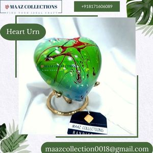 Urne funéraire en forme de cœur pour cendres Mini urne souvenir pour hommes femmes bébés et nourrissons Urne commémorative en forme de cœur bleu avec support - Product Image 6