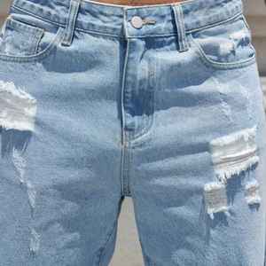 Top Quality Wholesale Ready Casual Men's Jeans Shorts Blank <b>Denim</b> <b>Fabric</b> Vintage Distressed Hole Stone Wash Jeans Shorts for Men - Product Image 4